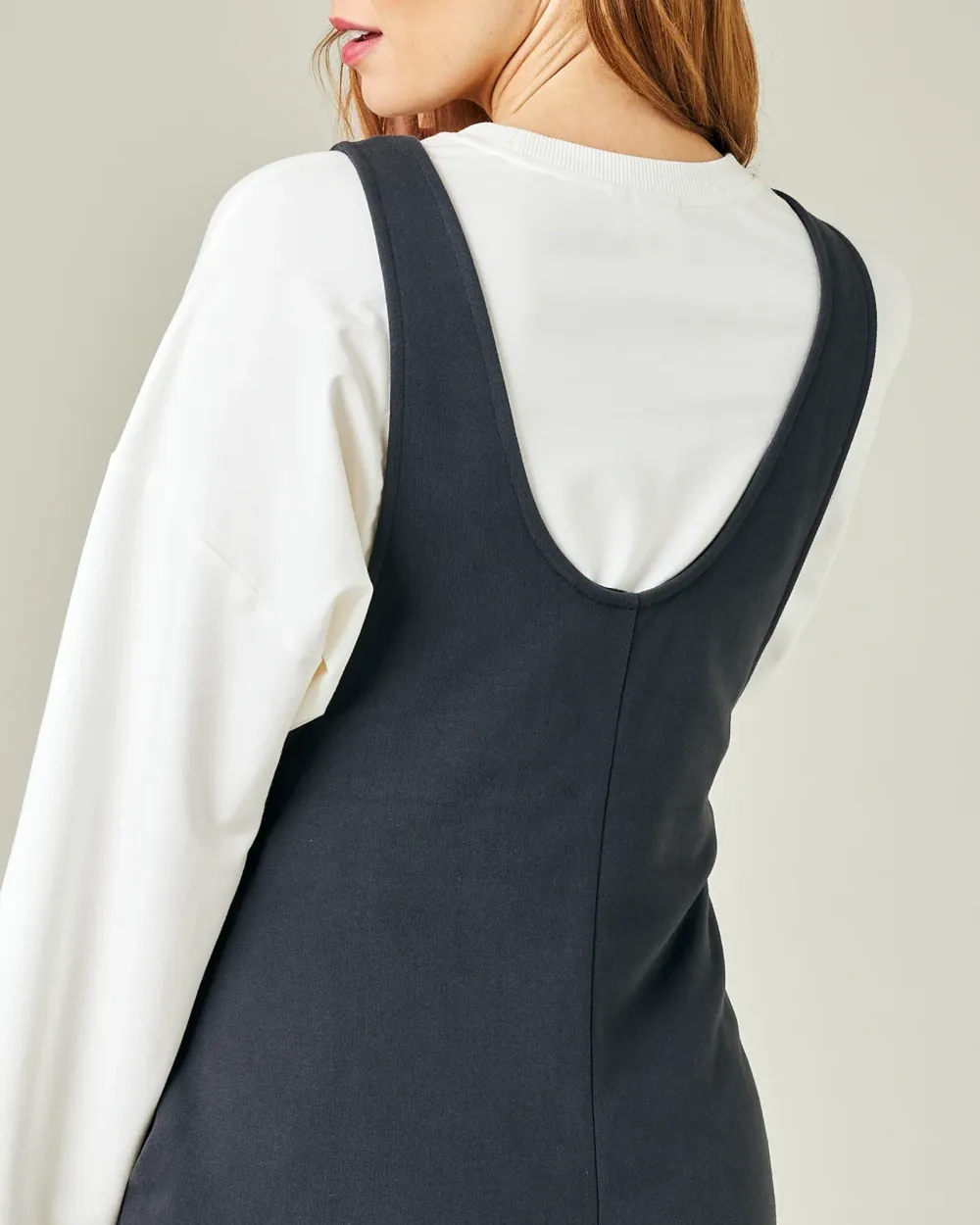 ORGANIC COTTON JERSEY JUMPSUIT - SLATE