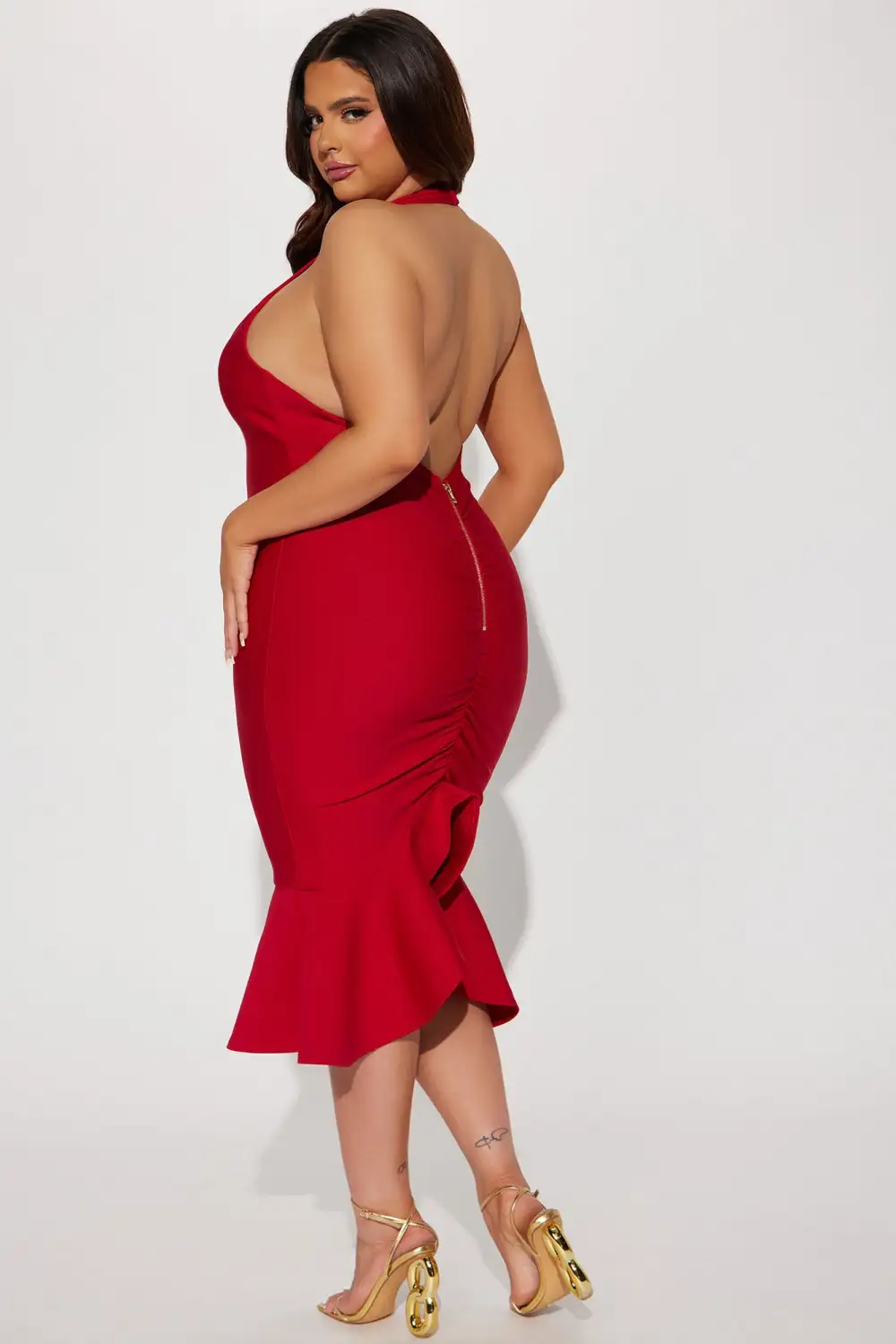 Luna Bandage Midi Dress - Red