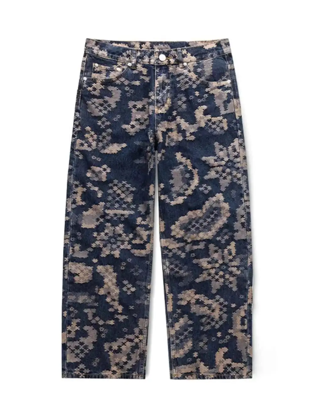 Printed Wide Leg Cargo Pants