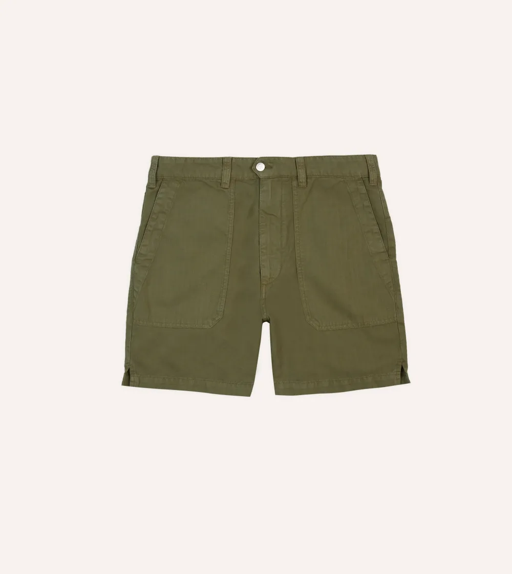 Olive Green Cargo Shorts