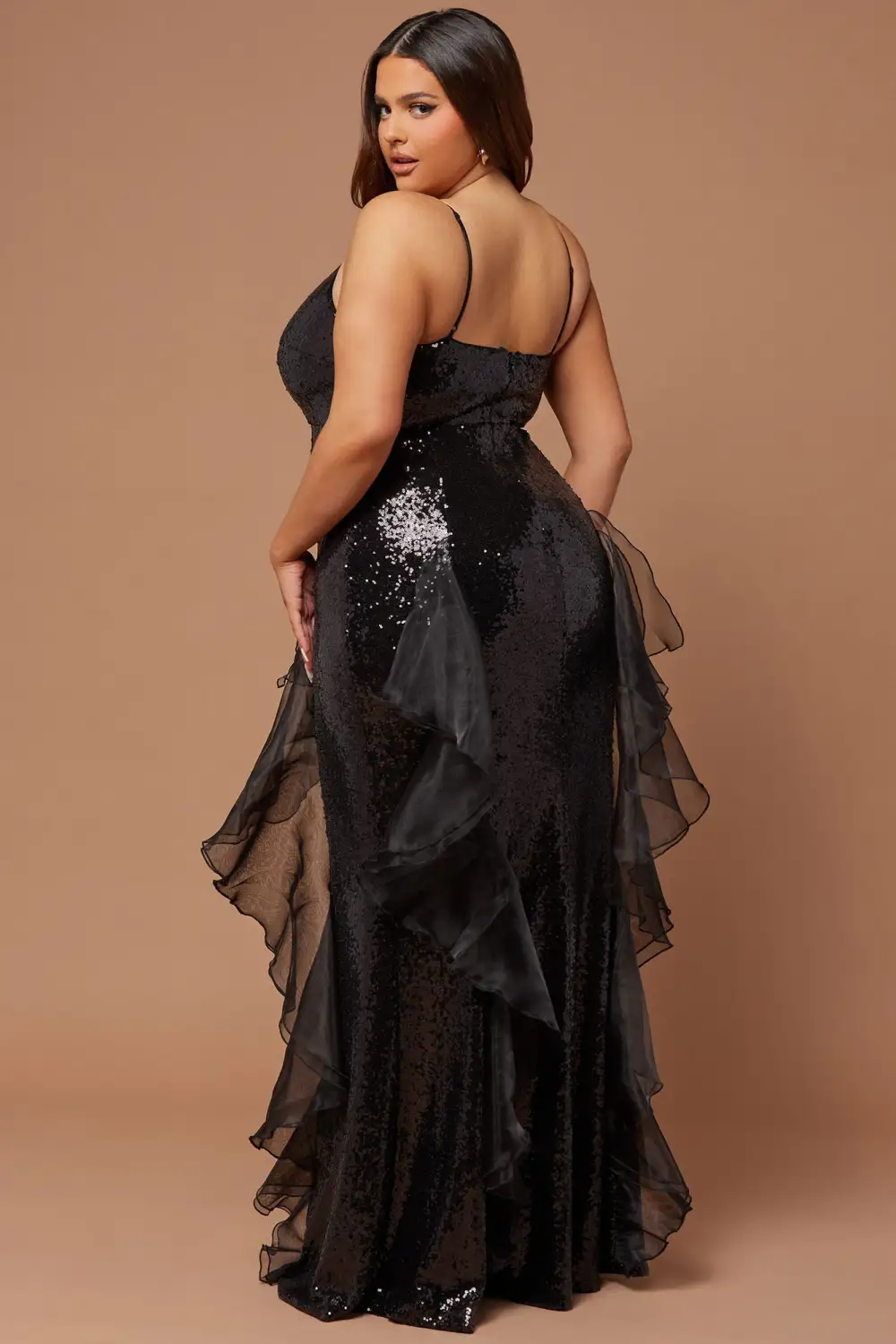 Victoria Grace Sequin Gown - Black