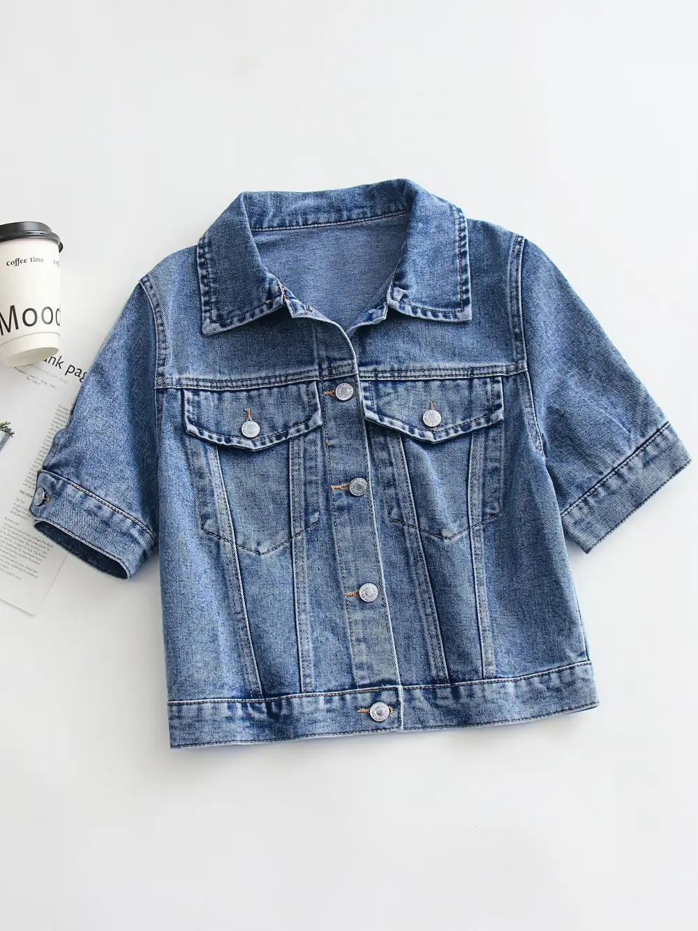 Short Sleeve Denim Jacket: Summer Staple (Cropped, Button Up)