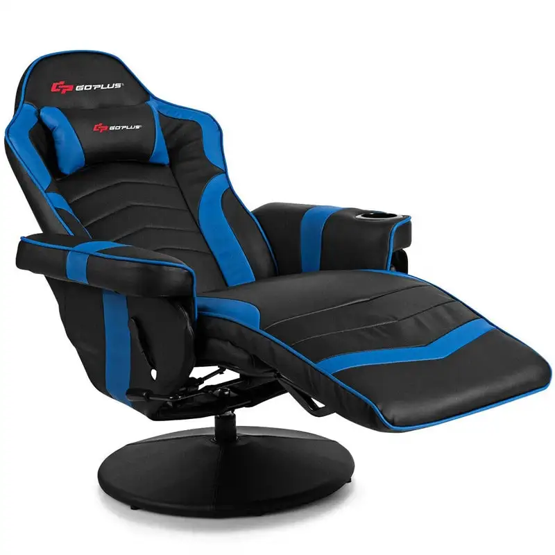 Ergonomic High Back Massage Gaming Chair Racing Style Gaming Recliner with Adjustable Backrest Footrest