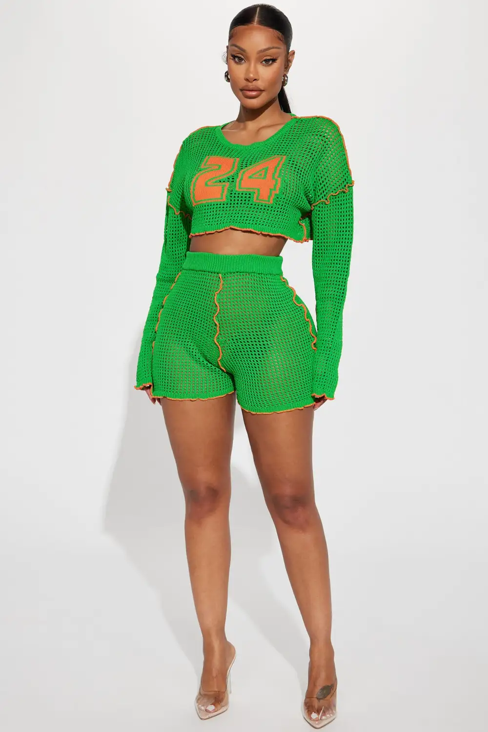 A Cali Girl Sweater Knit Short Set - Green