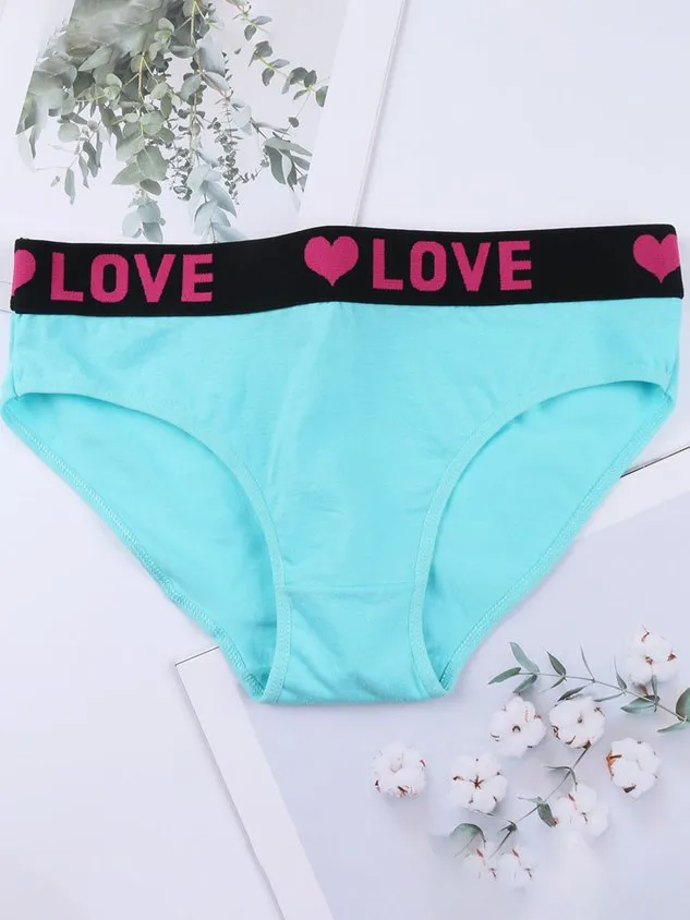 Love Letter Printed Underwear Low Waist Women's Triangle Pants