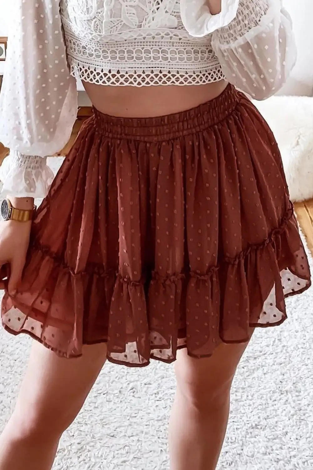 Mini Print High Waist Skirt