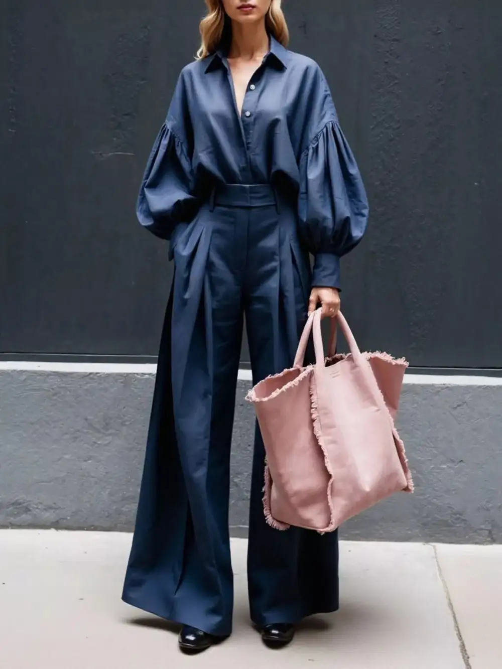 Wide Leg Lantern Jumpsuit