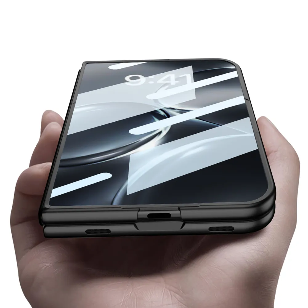 iPhone Duo - Magnetic Hinge Protection Fashion Cover Built-in Tempered Glass Film & Magnetic Ring