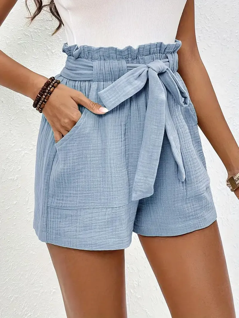 High Waisted Belted Shorts
