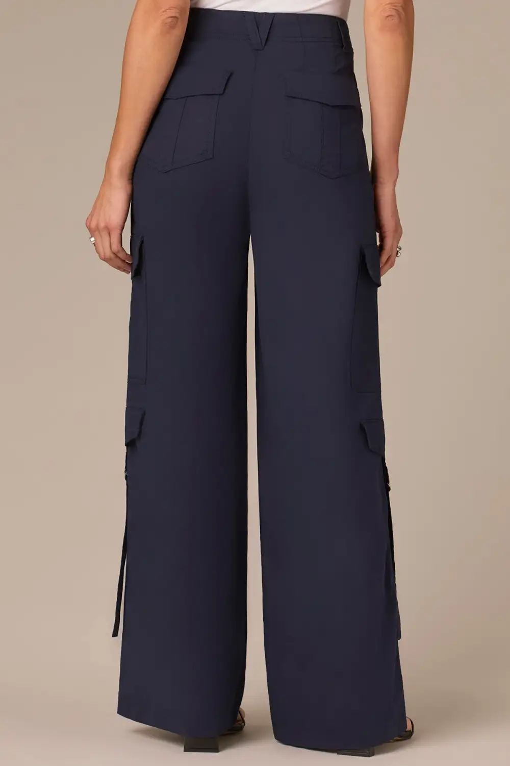 Petite Patch Pocket Utility Wide Leg Utility Pants
