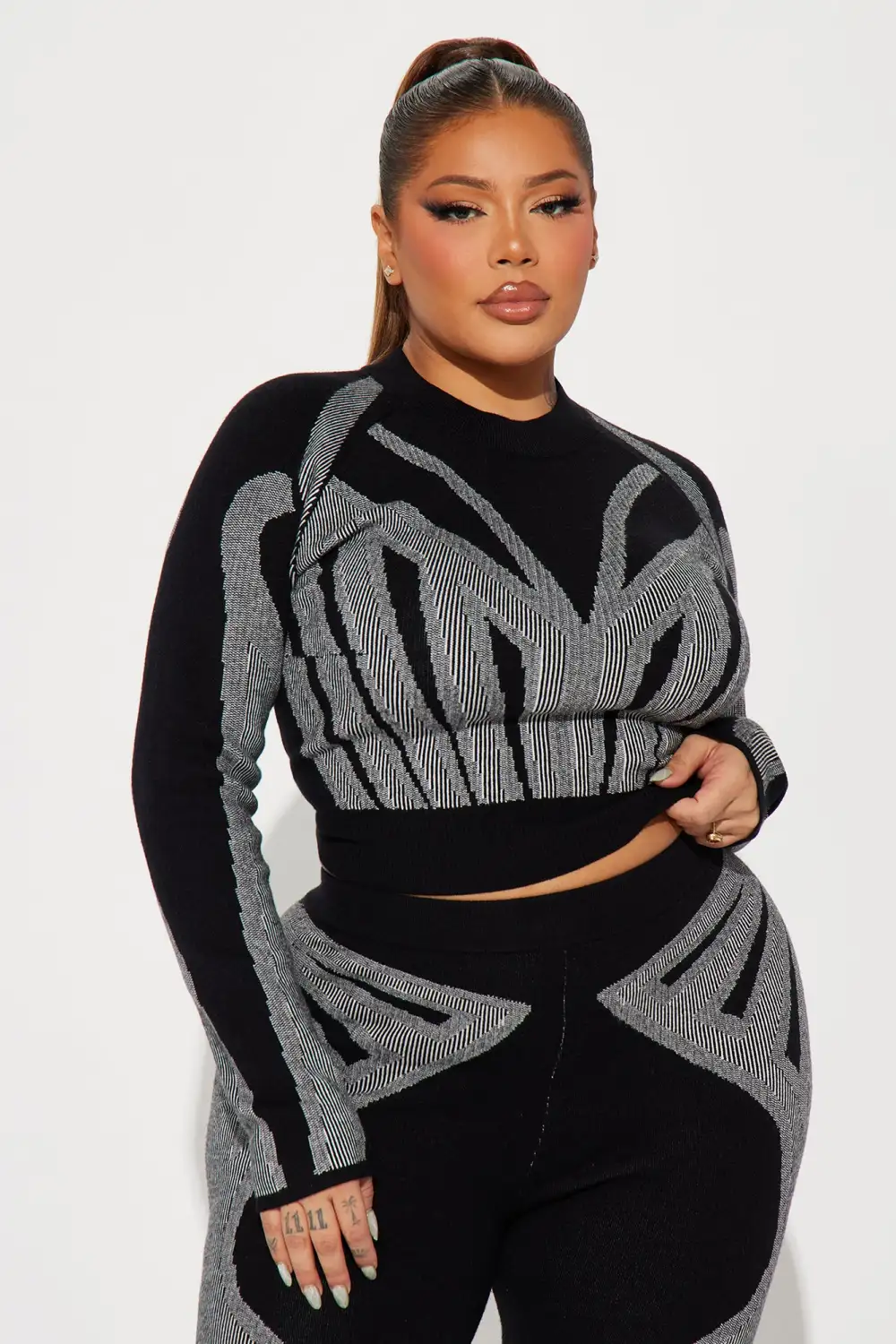 Ava Sweater Legging Set - Black/combo