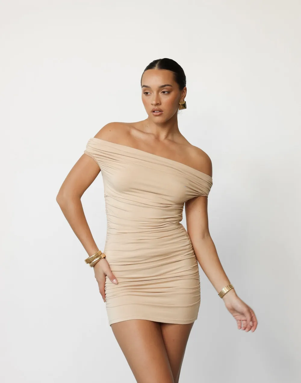 Monaco Mini Dress (Camel) - By Lioness