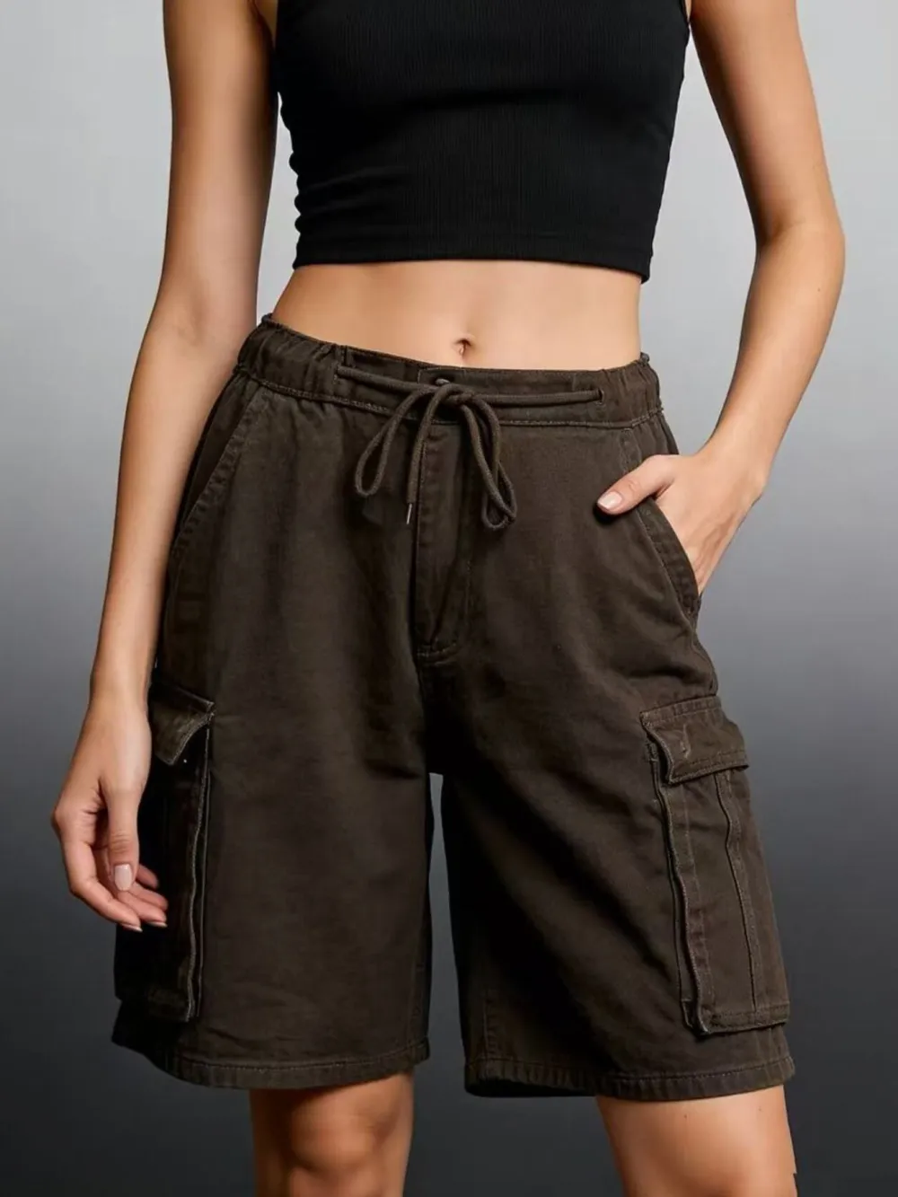 Cargo Shorts with Drawstring