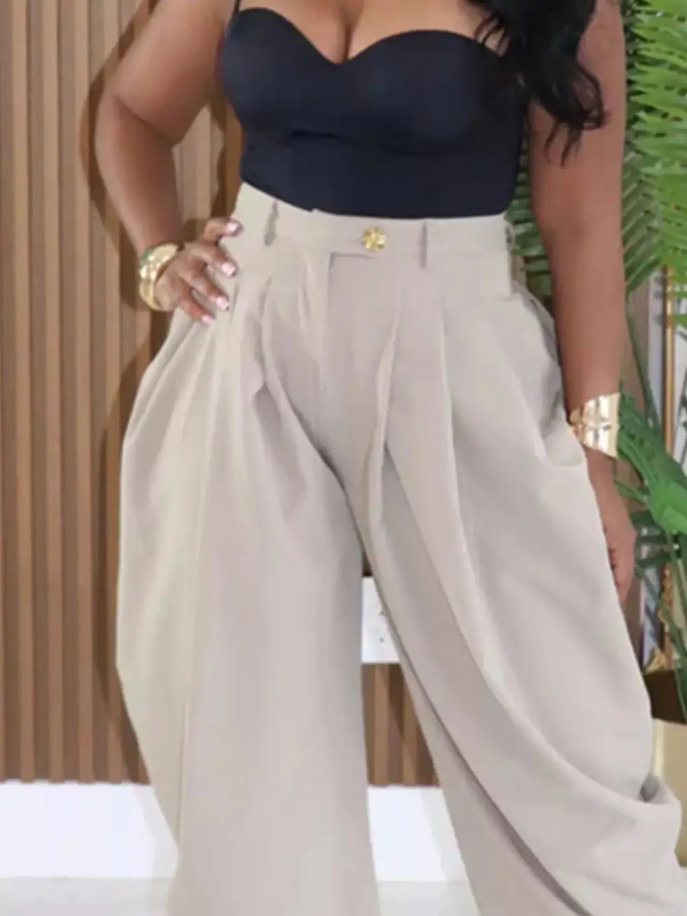 Everyday High Waisted Wide Leg Pleated Pants