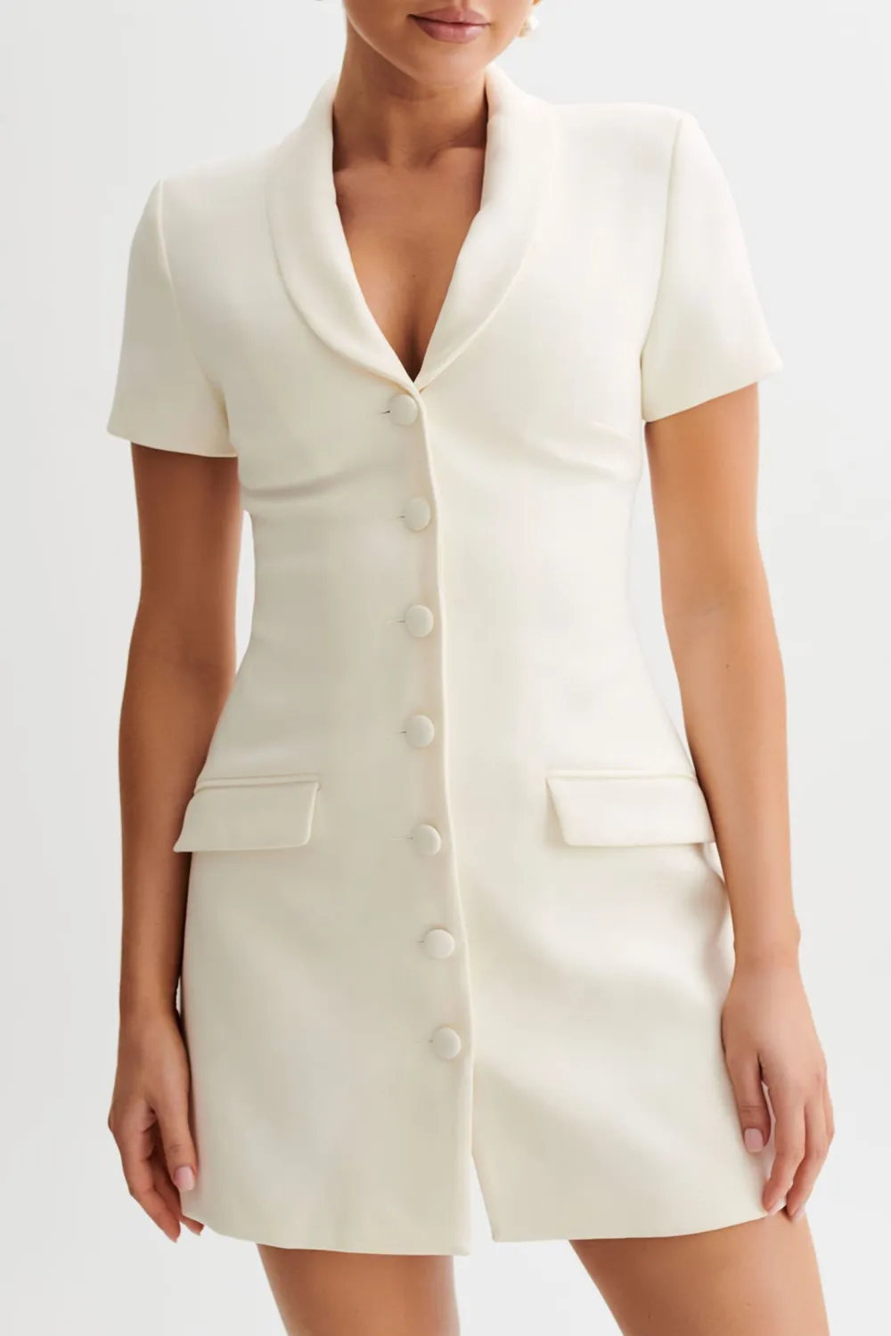 Collared Suiting Mini Dress