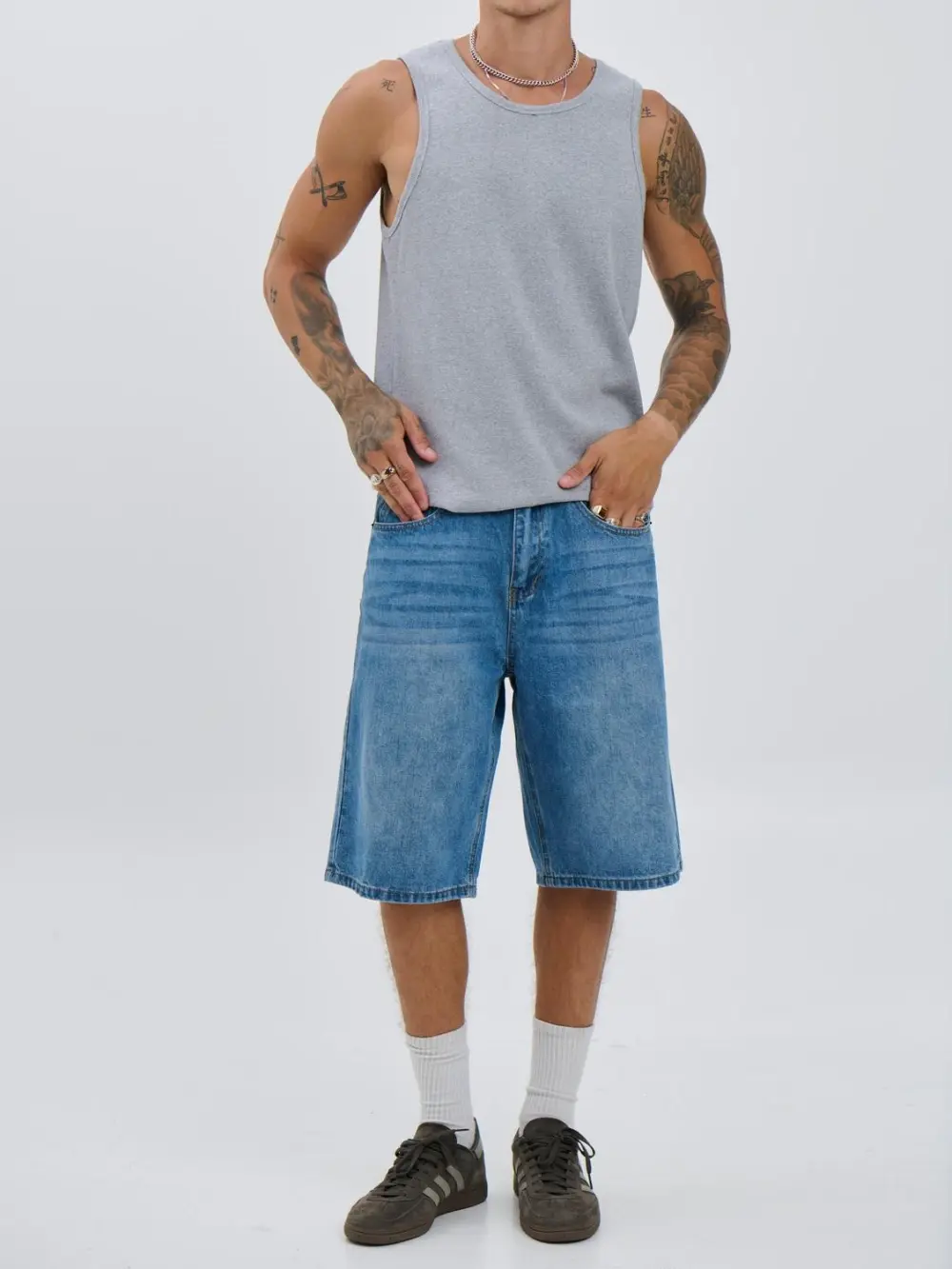 Leisure And Comfortable Versatile Grey Tank Tops