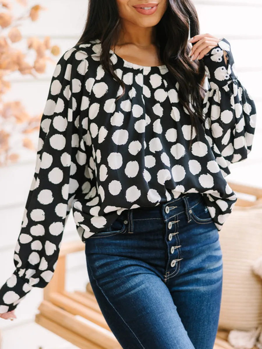 Black Polka Dot Blouse