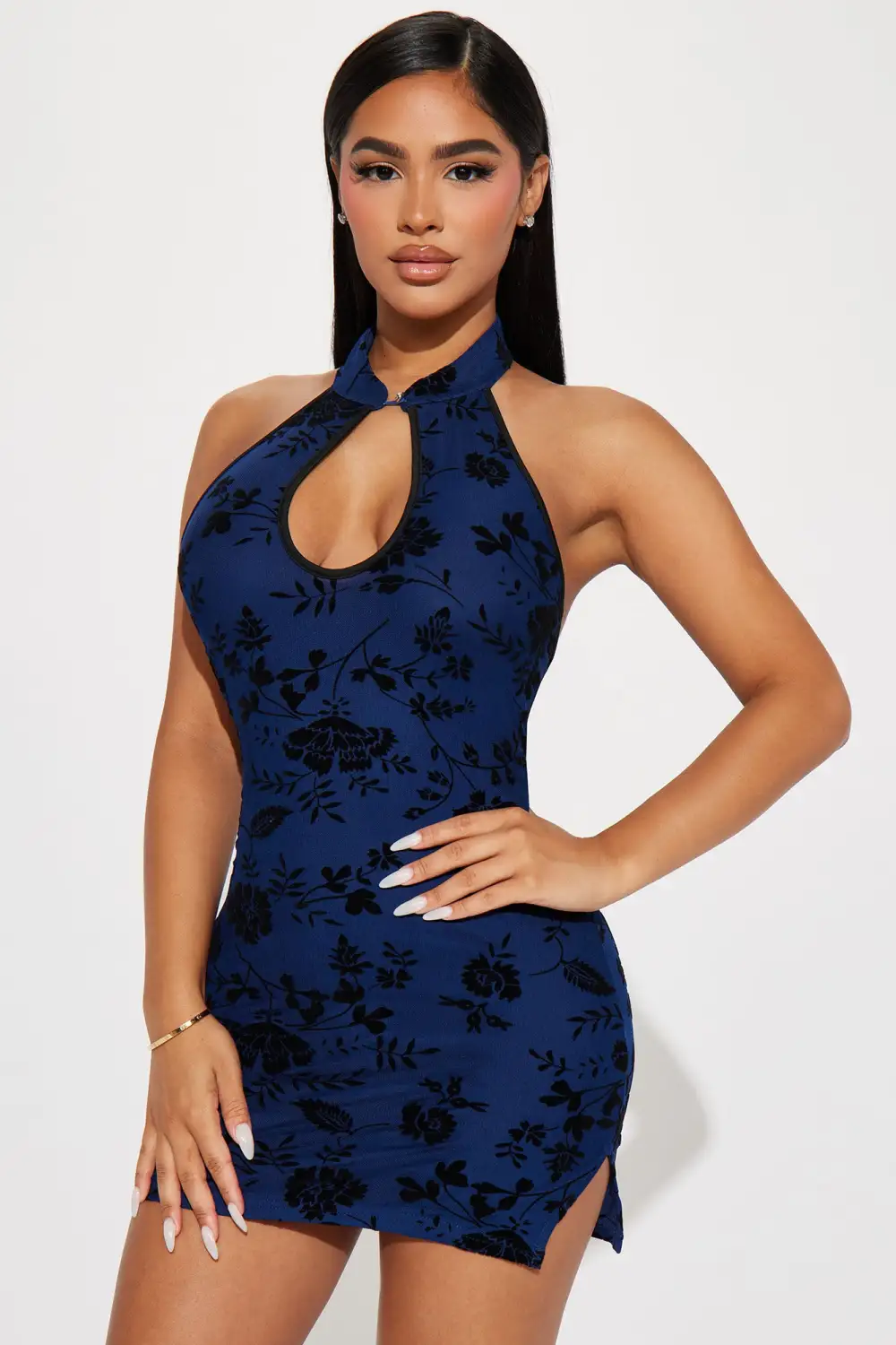 Olivia Mesh Mini Dress - Blue