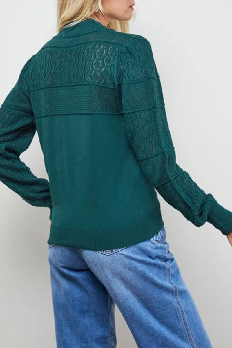 Casual Style Scallop Neck Volume Sleeve Jumper