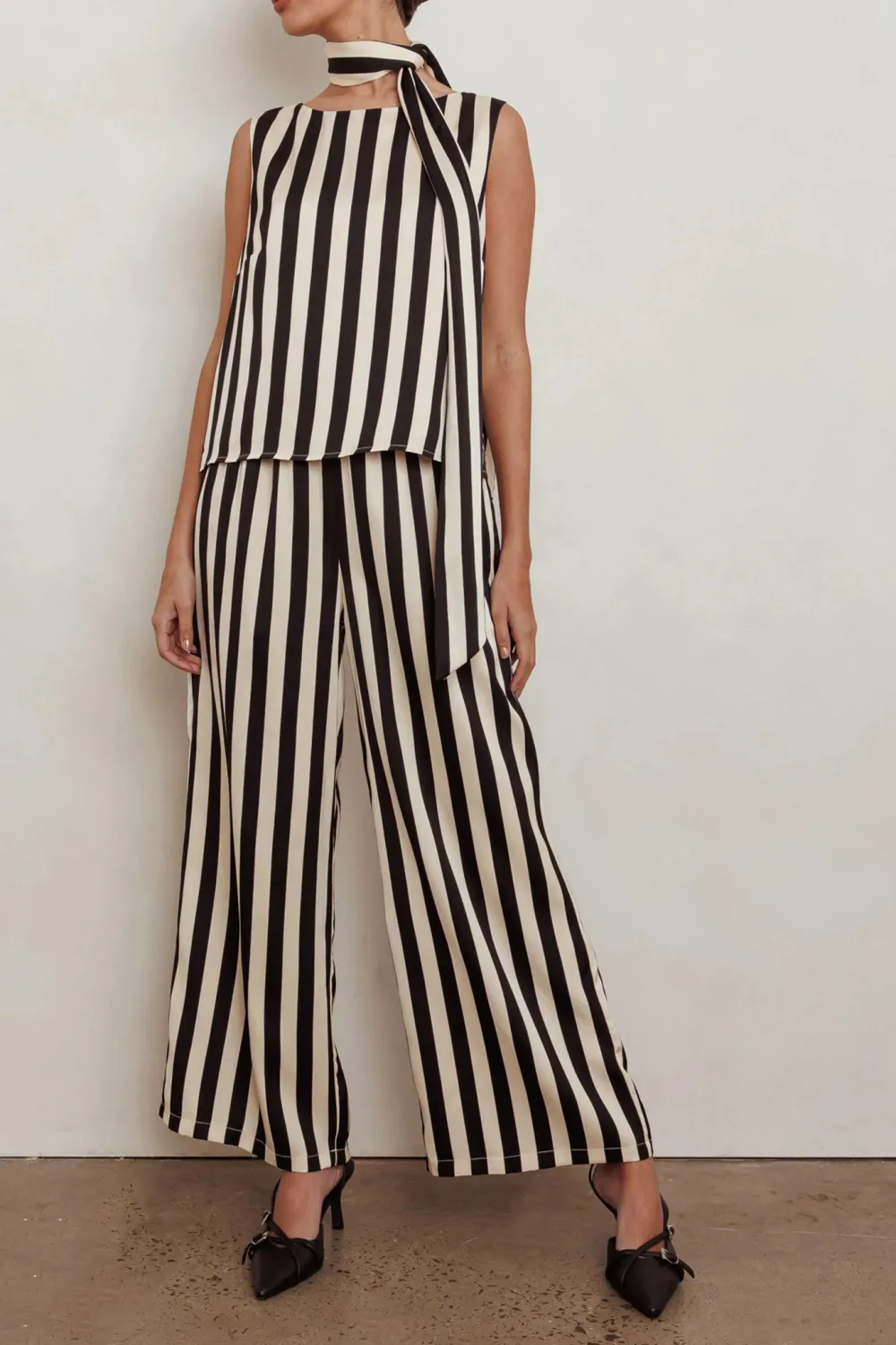 Elegant Striped Loose Wide Leg Pants