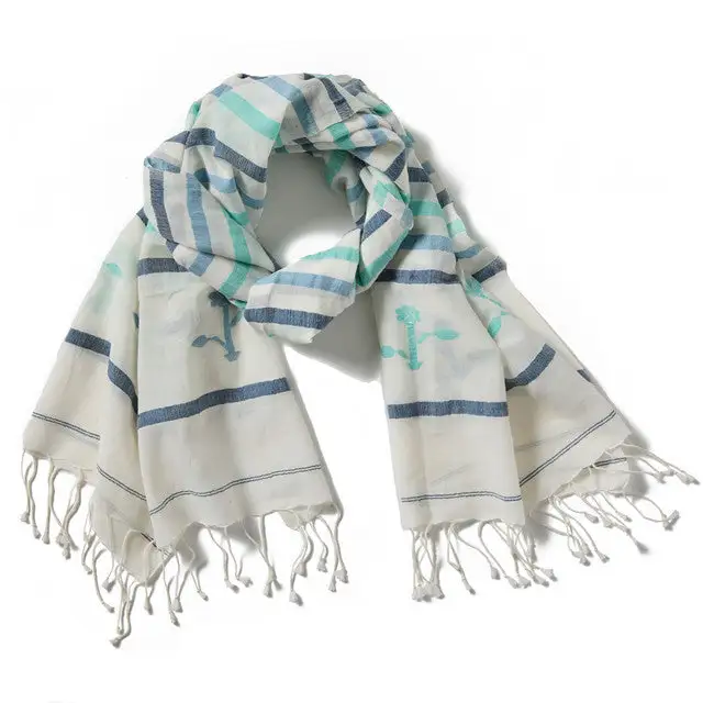Bouquet Stripe Wrap Scarf