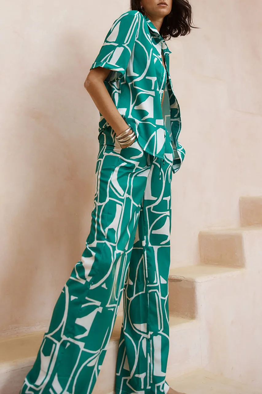 Green Comfortable Mopping Pants