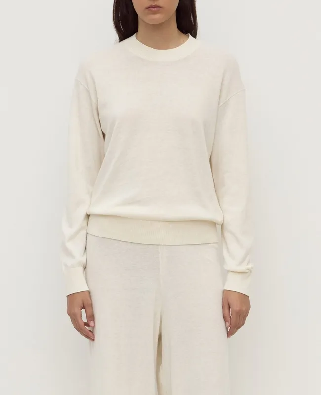 Cream Cotton Cashmere Lounge Sweater
