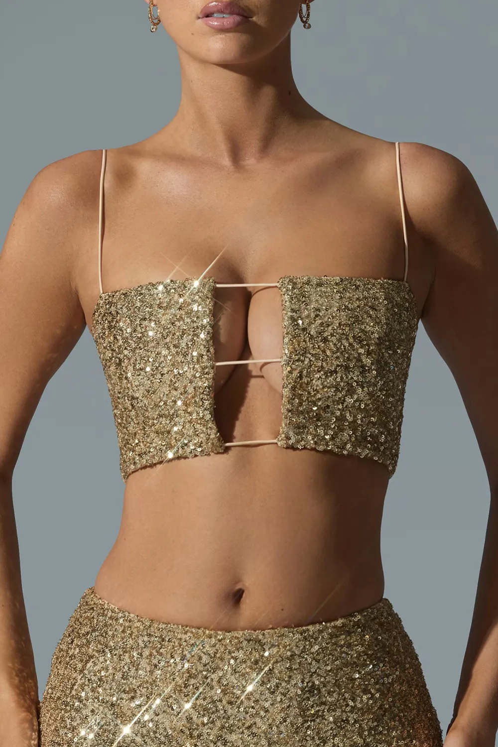 Versatile Square Neck Sequined Camisole