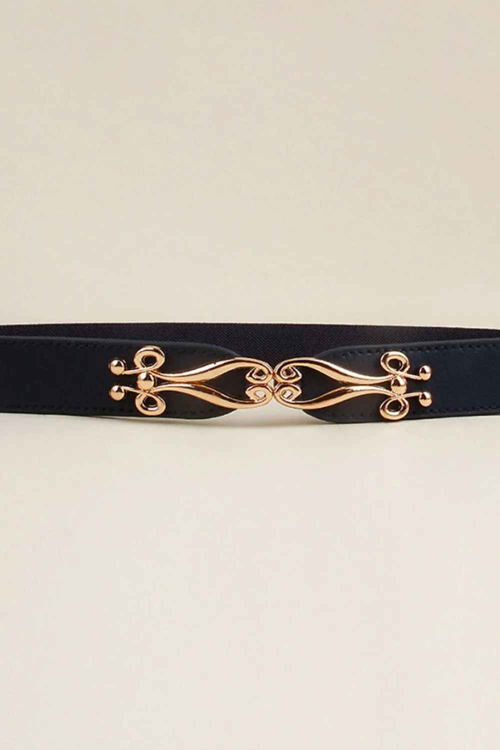 Polished Buckle Stretch Belt