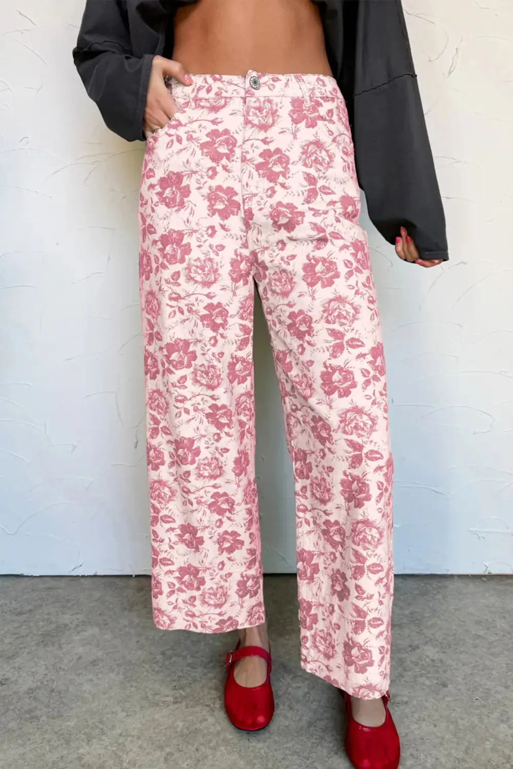Floral Print Vintage Shift Jeans