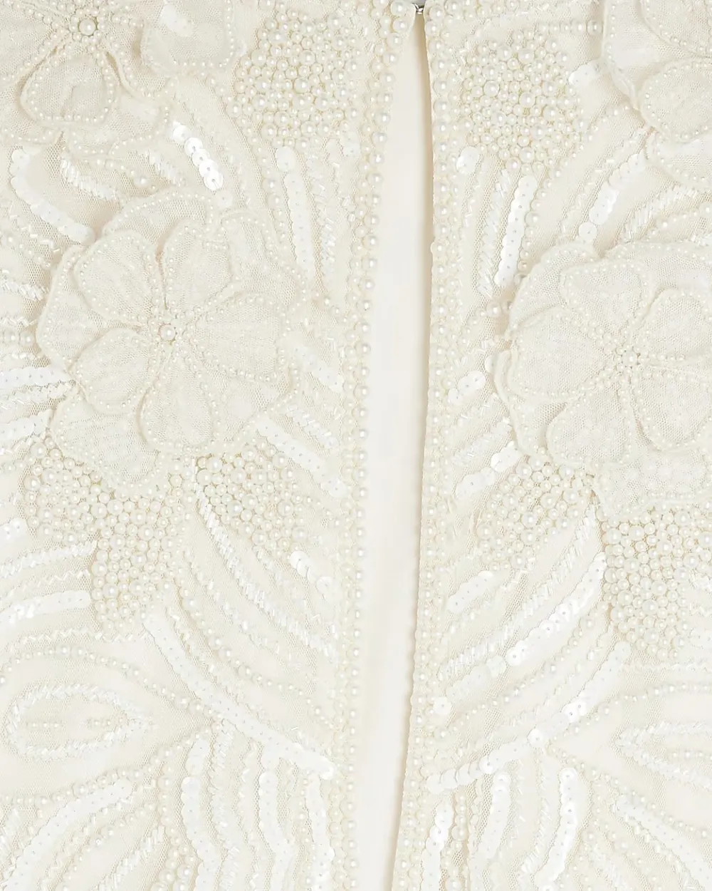 Luxury Pearl Flower Design Women's Crew Neck Tops