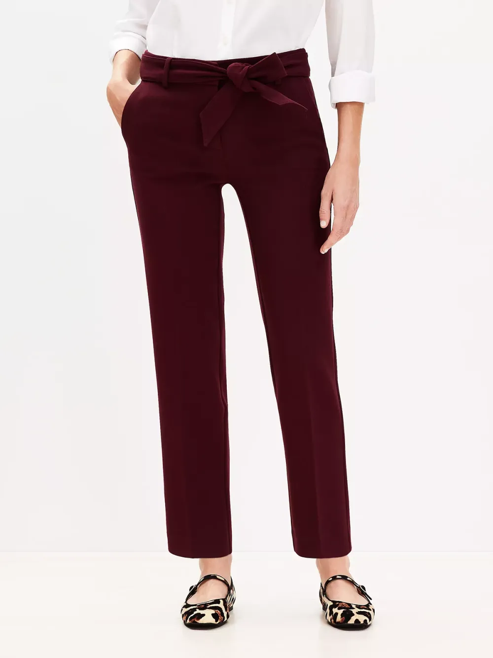 Tie Waist Riviera Slim Pants In Doubleface