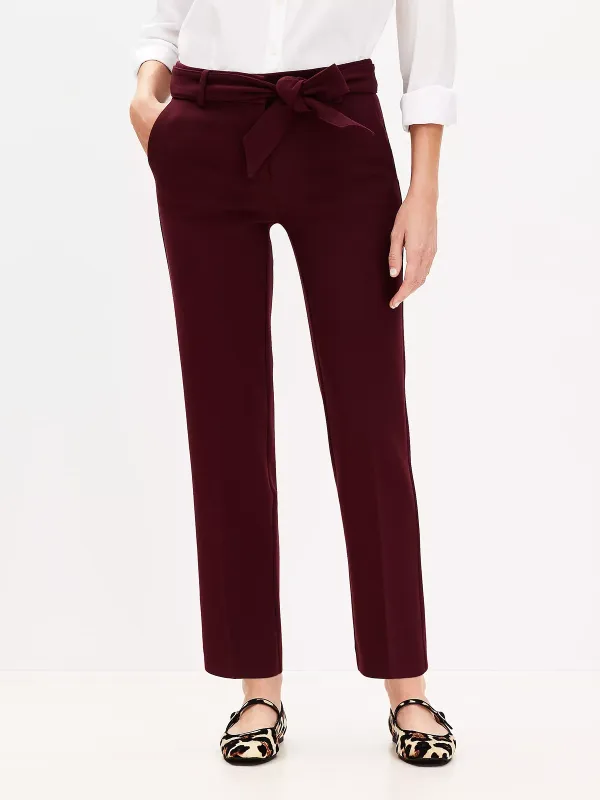 Tie Waist Riviera Slim Pants In Doubleface