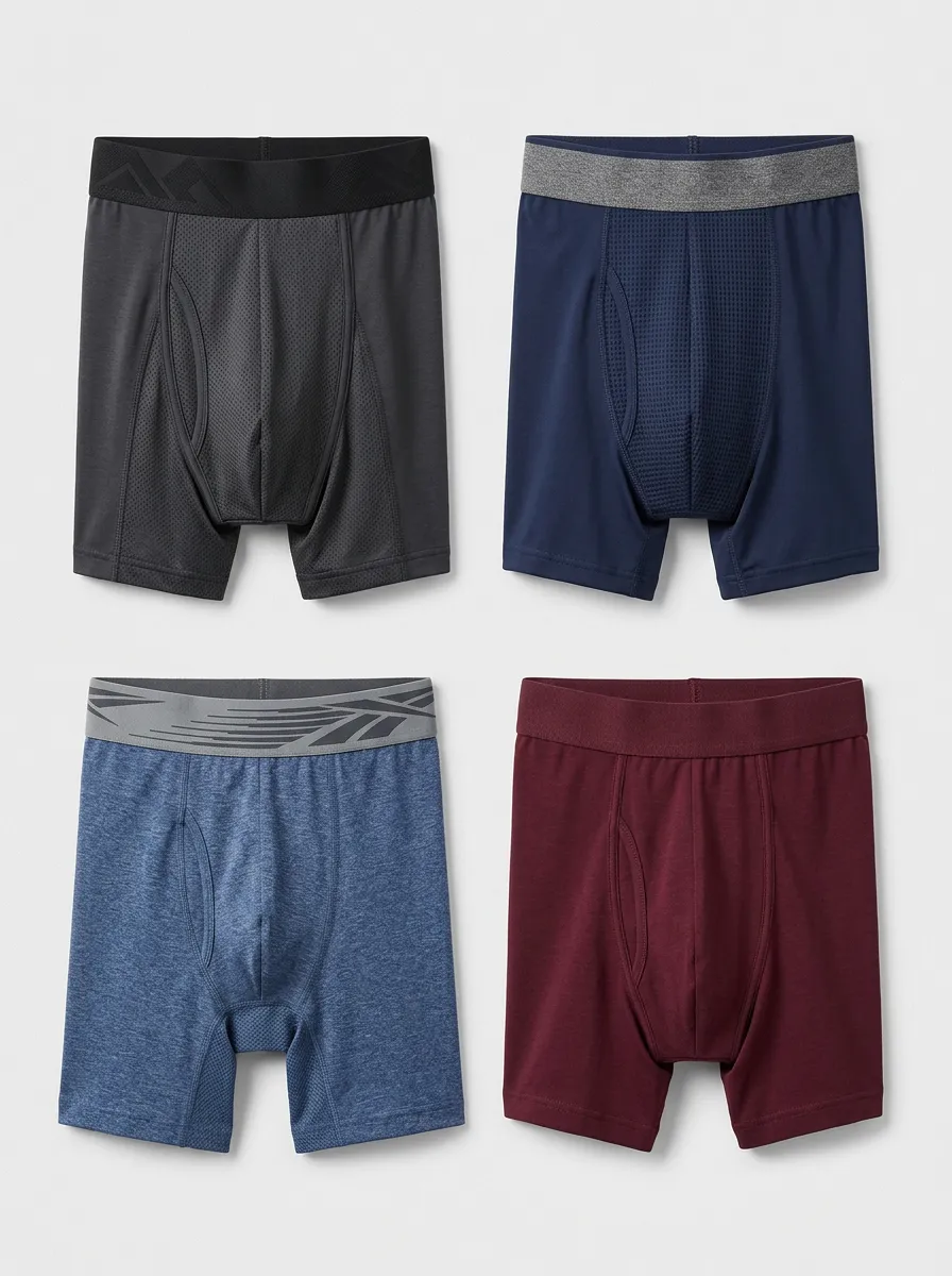 Men's Athletic Performance Mesh Breathable Boxer Briefs