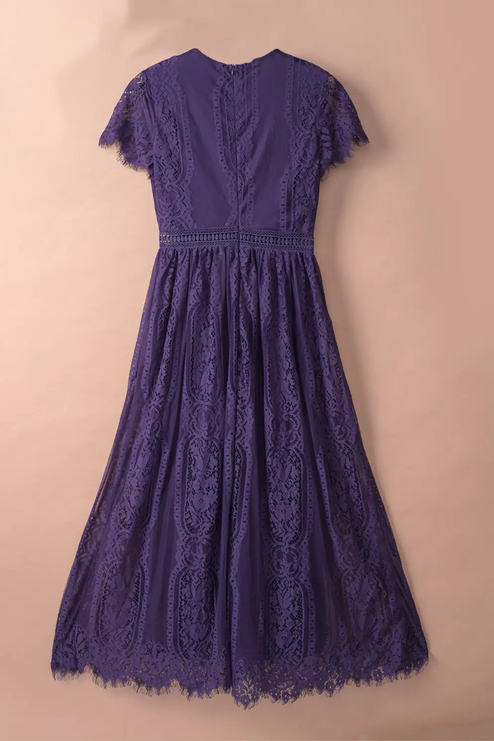 V-Neck Lace Maxi Dress