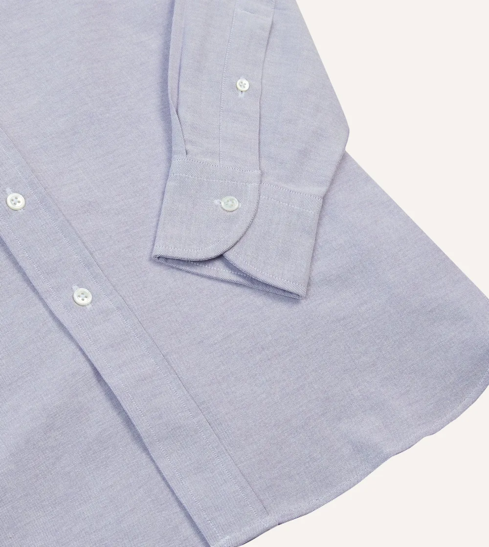 Lilac Button Front Cotton Oxford Cloth Button-Down Shirt
