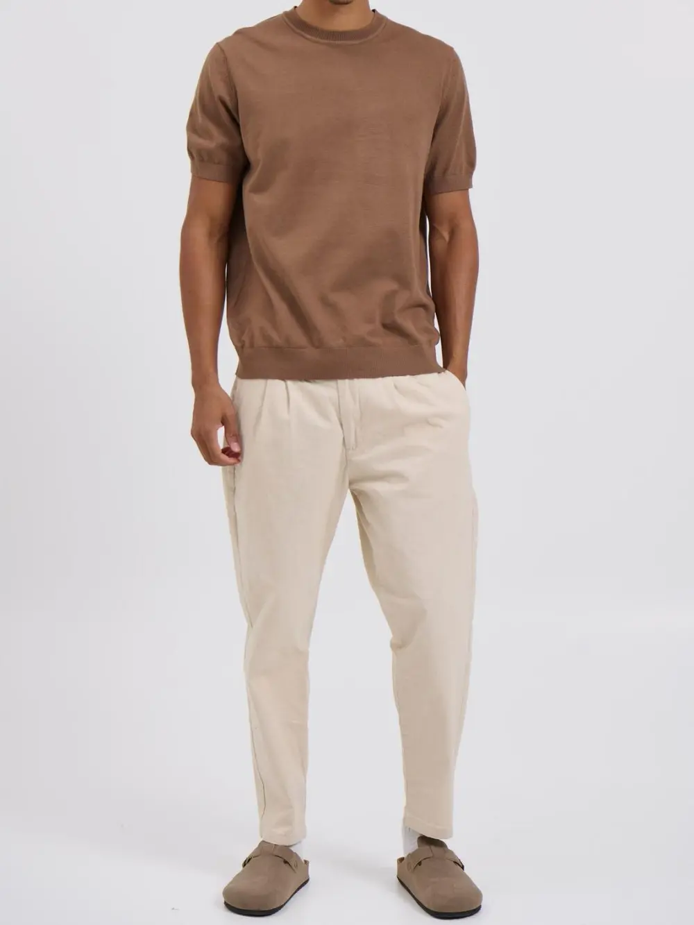 Simple Casual And Daily  Fitted Knitted Tee