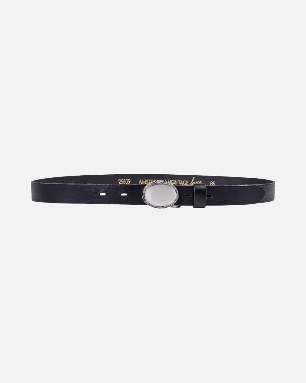 Leather Waist Belt With Oval Statement Buckle
