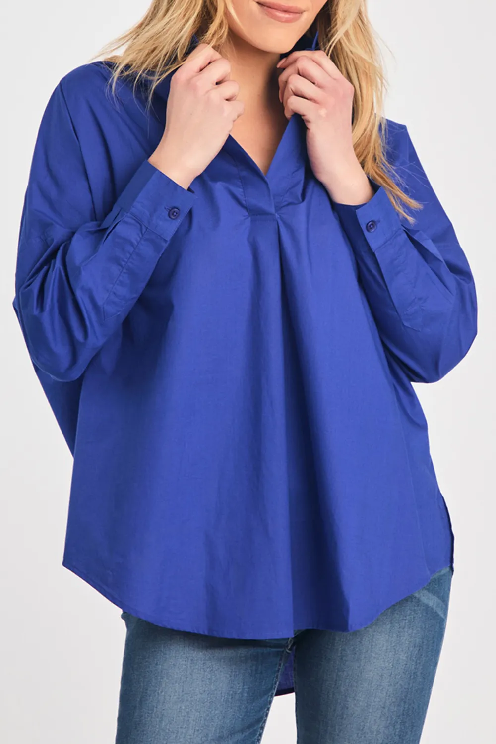 Cotton Long Sleeve Pullover Women's Shirt