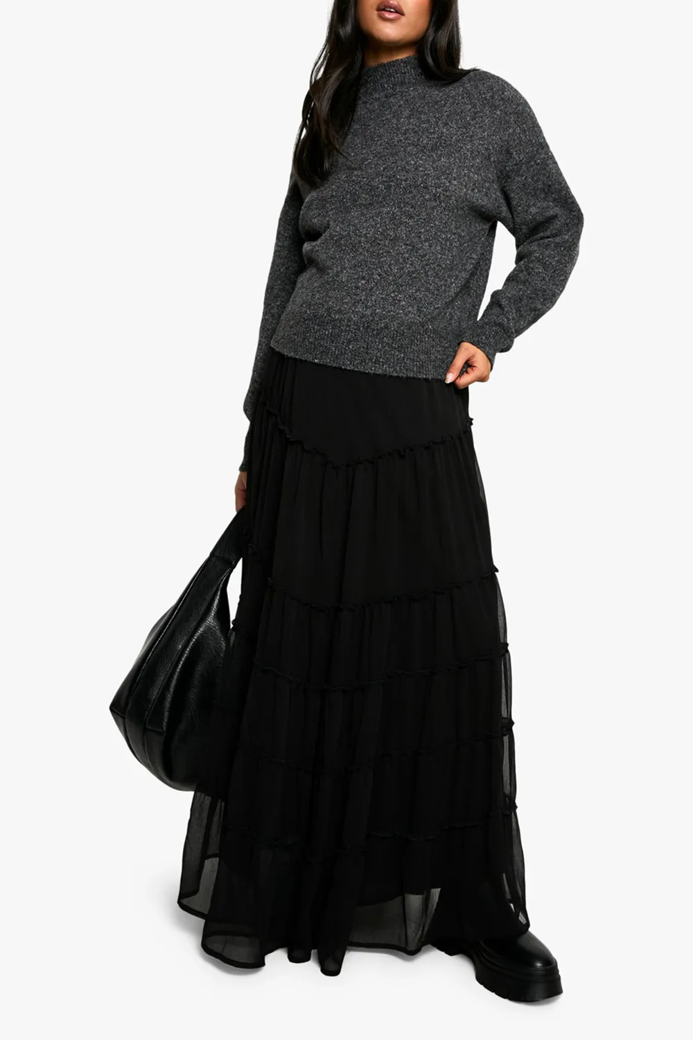 Black Light Chiffon Women's Skirt