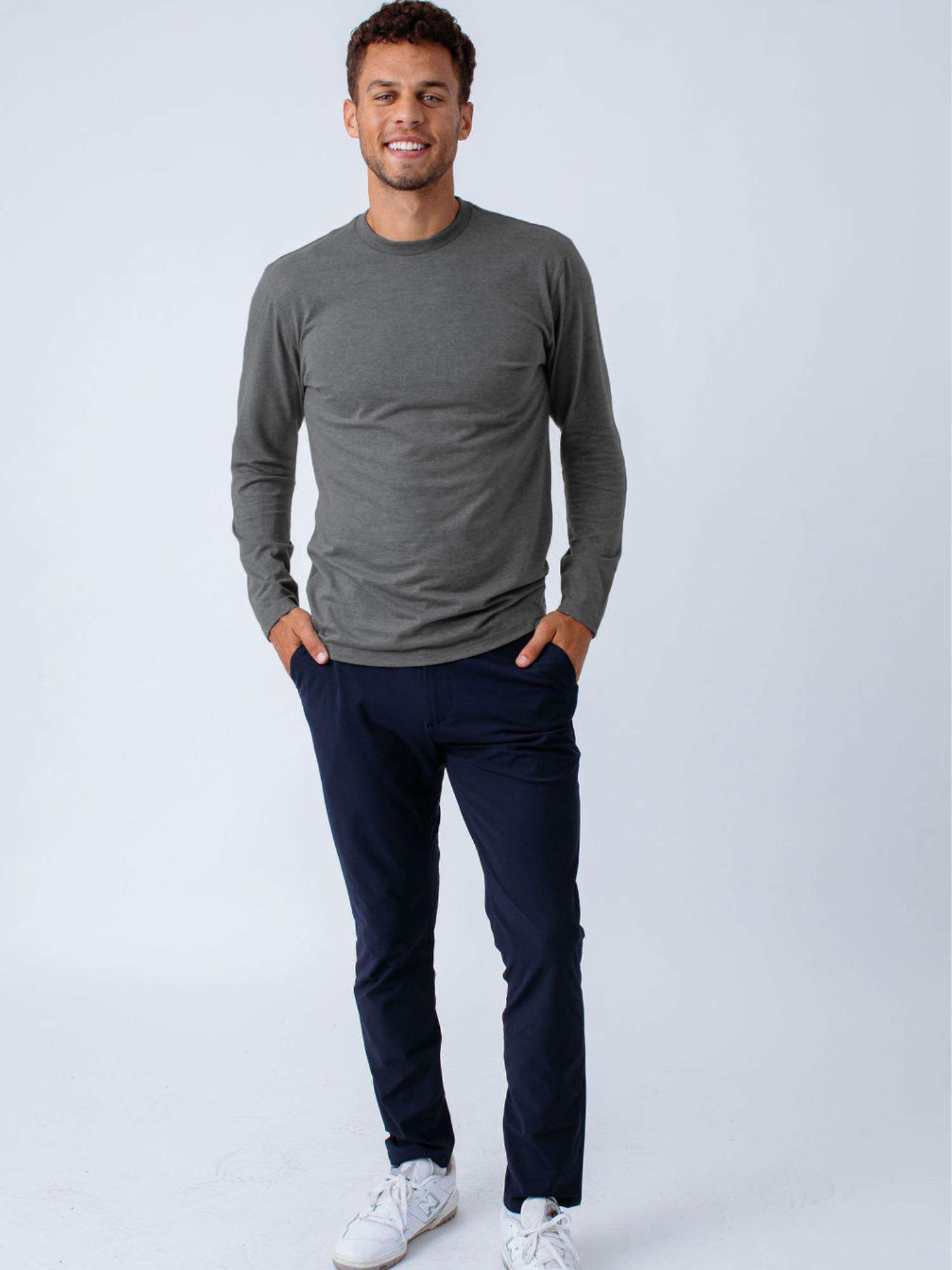 Carbon Grey Long Sleeve Crew