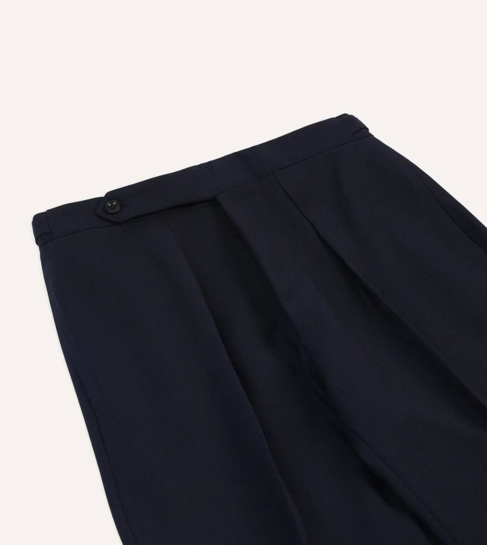 Daily Navy Tropical Wool Single Pleat Trouser