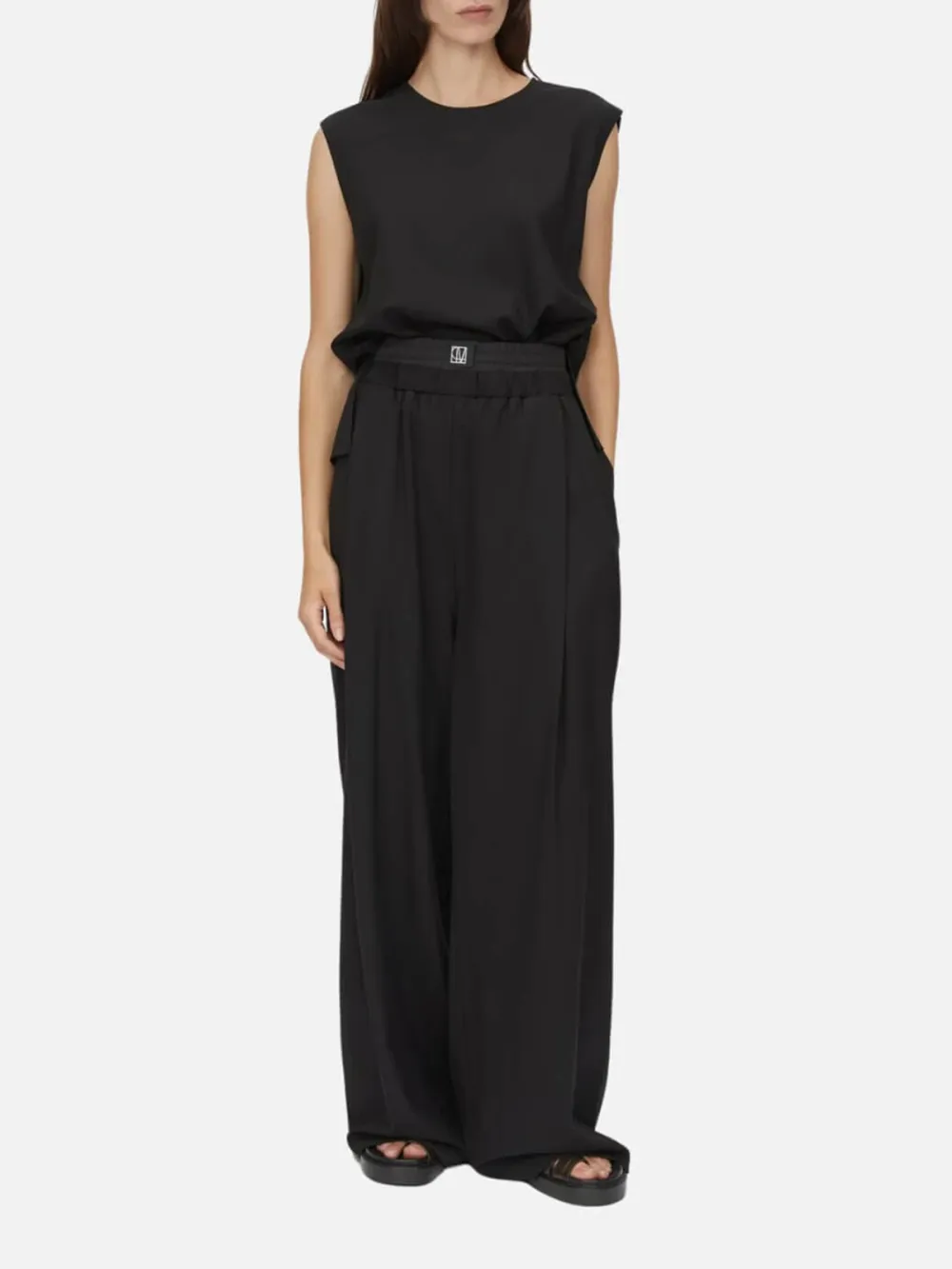 Elasticated Waist Wide Leg Pants