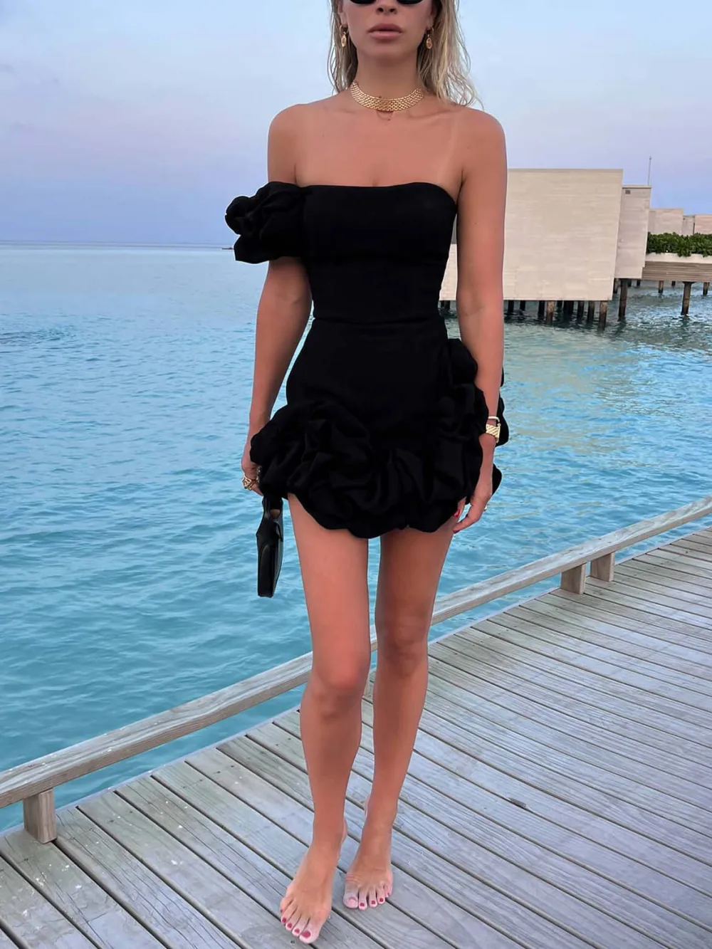 Ruffle Bodycon Elegant Mini Dress