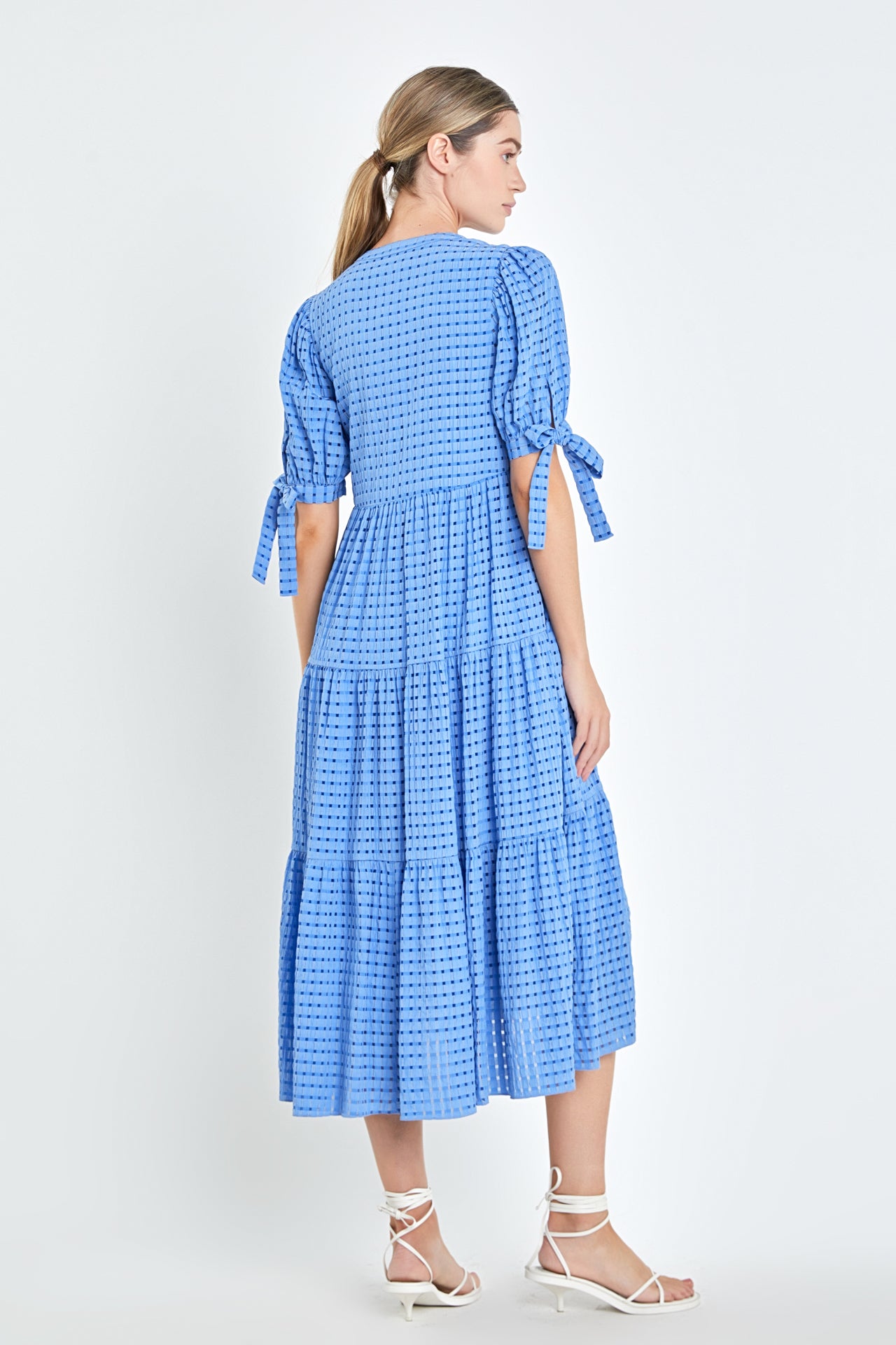 Gingham Tiered Midi Dress