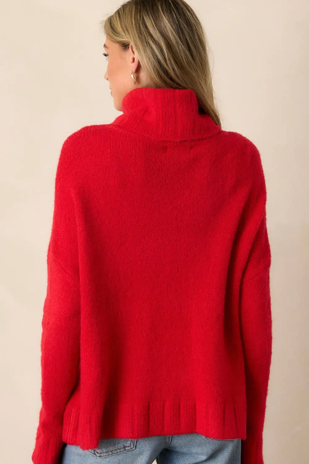 Say Anything Red Turtleneck Sweater