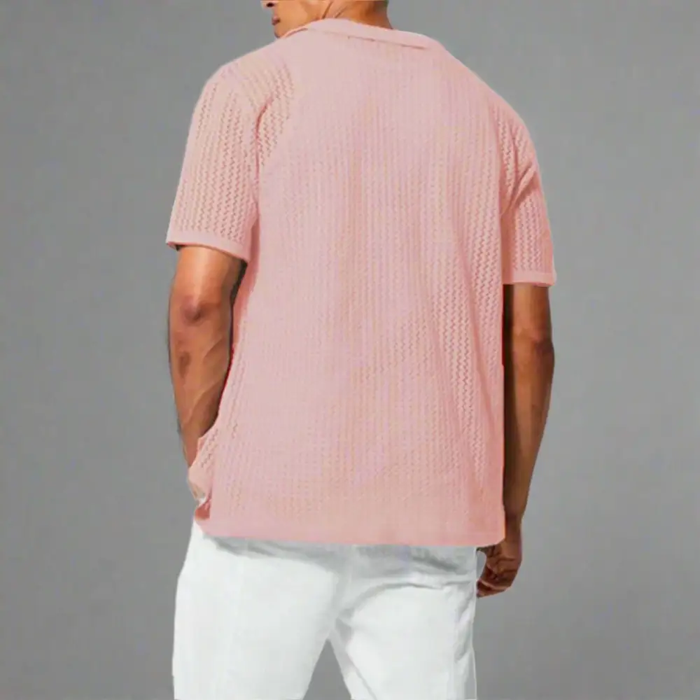 Open Stitch Collar Shirt