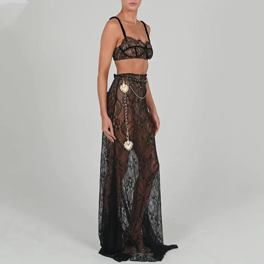 Lace Maxi Skirt Set