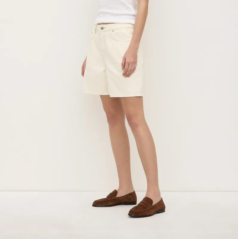 Ecru Mid-Rise Vintage Denim Short