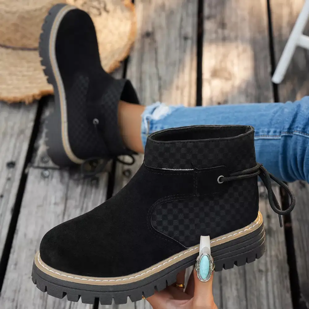 Refined Block Heel Ankle Boots